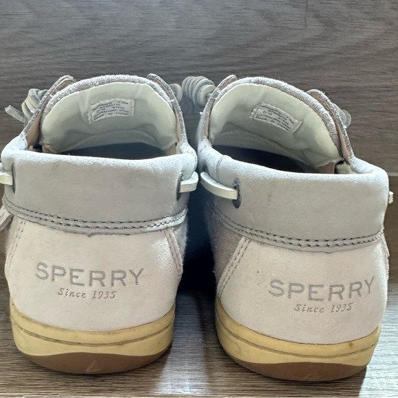Sperry Gray Moccasin Boat Shoes with Rawhide Laces - Picture 3 of 4